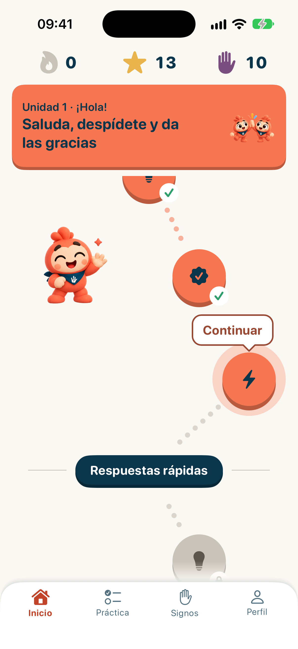 Pantalla de inicio de Eskubi con el camino de unidades